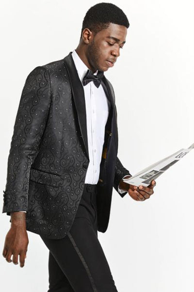 Big and Tall Dinner Jacket - Big Man Sport Jacket - Mens Blazer - Black by mensitalyin