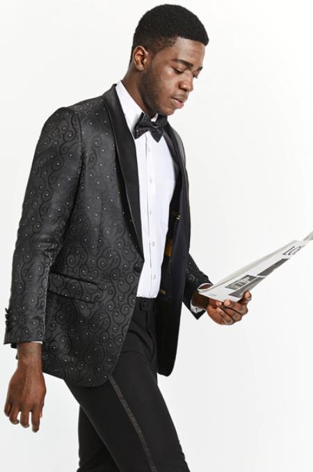 Big and Tall Dinner Jacket - Big Man Sport Jacket - Mens Blazer - Black by mensitalyin