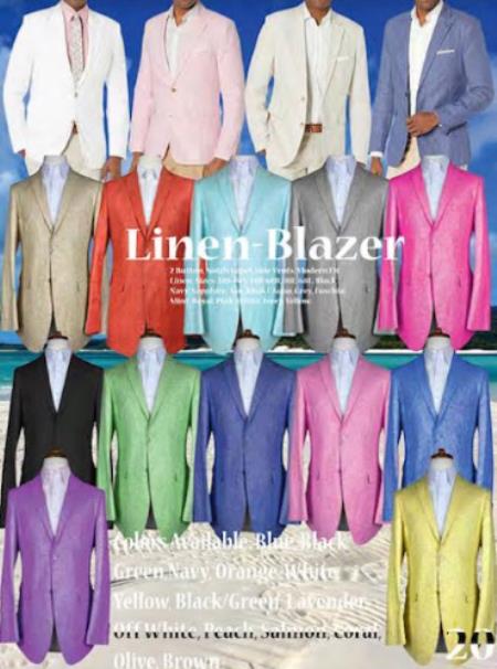 4 Linen Blazer $389 (We Picked The Colors Baised of Availability) mensusain