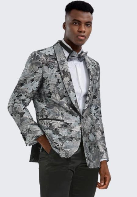 Men's Cheap Priced Fashion Big And Tall Plus Size Sport Coats Jackets Cheap Blazer Jacket Silver mensusain