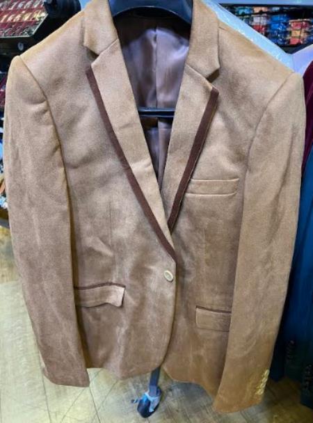 Mens Suede Blazer - Brown Mens Suede Blazer by Menssuitsatlanta