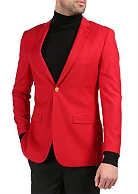 Red Big and Tall Blazer by MensuSain