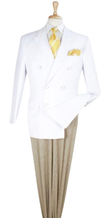 Double Breasted White Blazer - Big And Tall Sport Coat mensusa