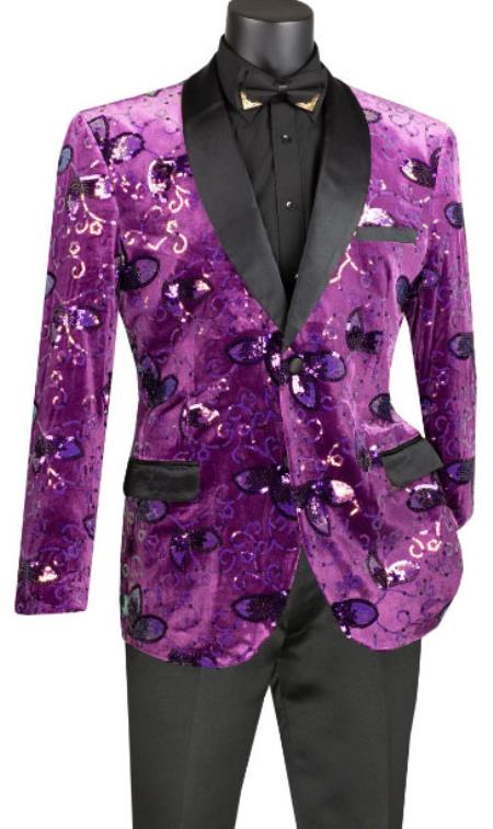 Mens Blazer - Paisley Sport Coat - Purple Prom 2026 Tuxedo Dinner Jacket Blazer – SuitUSA