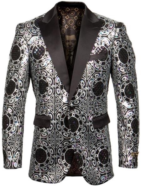 Mens Plus Size Blazers - Large Mens Blazers Big and Tall Blazer - Plus Size Silver Sport Coat mensusain