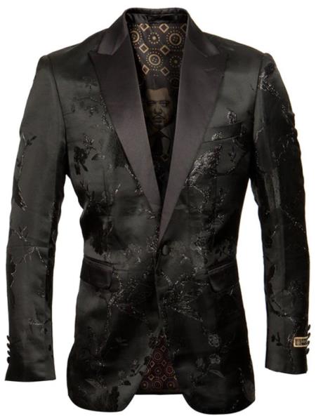 Mens Plus Size Blazers - Large Mens Blazers Big and Tall Blazer - Plus Size Black ~ Black Sport Coat mensusain