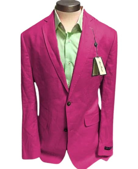 Mens Linen Blazer - Light-Burgundy Linen Sport Coat - Summer Blazer mensusain