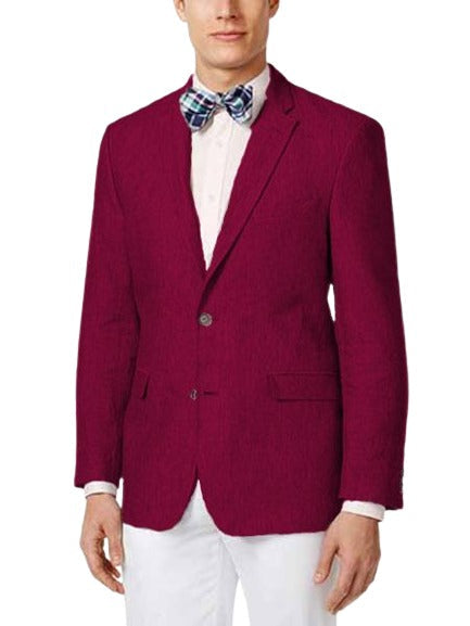 Mens Linen Blazer - Burgundy Linen Sport Coat - Summer Blazer mensusain