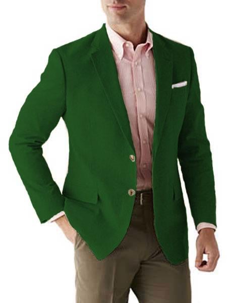 Mens Linen Blazer - Hunter Green Linen Sport Coat - Summer Blazer mensusain
