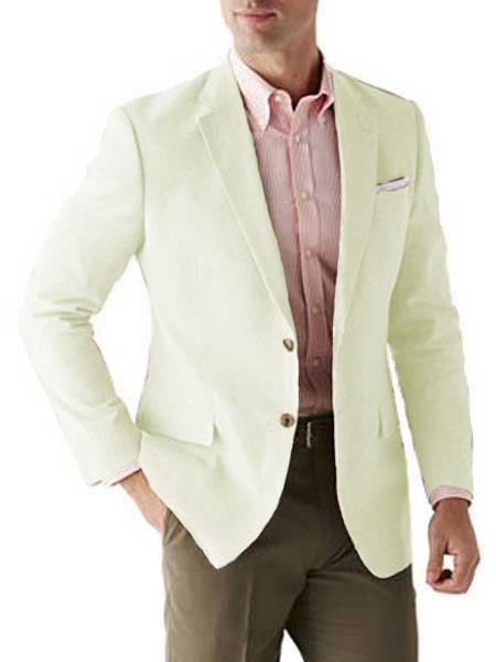 Mens Linen Blazer - Ivory Linen Sport Coat - Summer Blazer mensusain