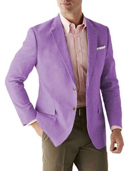 2 Button Lavender Sport Coat - Summer Jacket mensusain