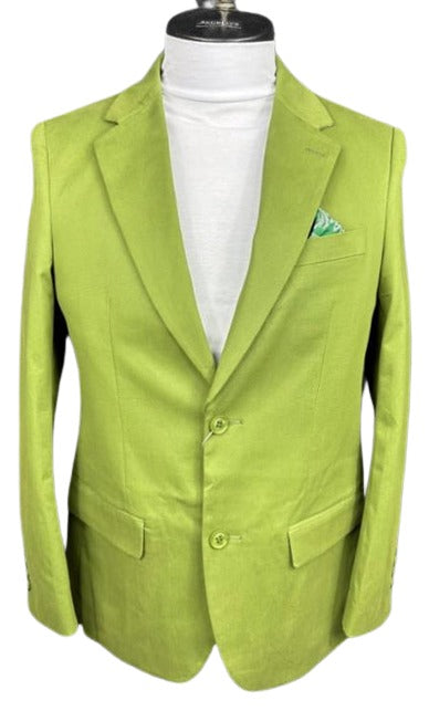 Cotton Blazer - Mens Summer Sport Coat - Light Green Lime Color mensusain