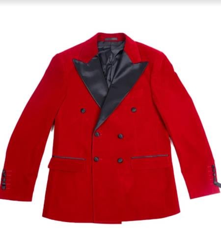 Red Velvet Tuxedo - Double Breasted Sport Coat - Mens Blazer by mensusain