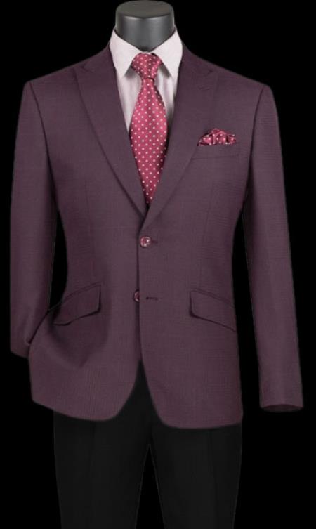 Burgundy Plaid Blazer - Mens Burgundy Windowpane Sportcoat mensusain