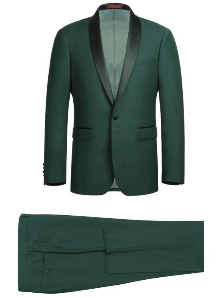 Emerald Green Tuxedo - Green Blazer - Shawl Collar by