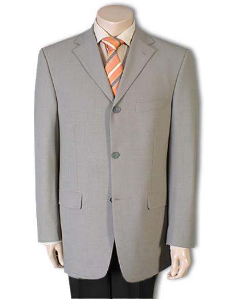 Mens 3 Button Blazer - Three Button Tan - Beige Sport Coat - Side Vented - Wool Blazer by MensUSAIN