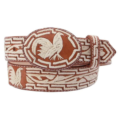 Cinto Vaquero de Cuero Bordado