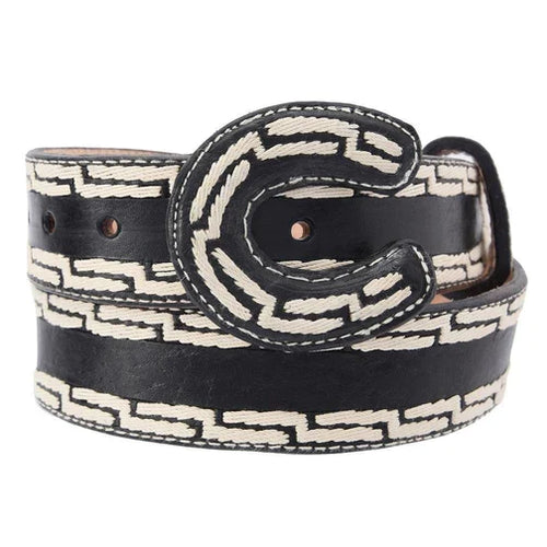 Cinto Vaquero de Cuero Bordado