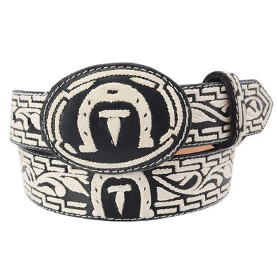 Cinto Vaquero Cuero de Vacuno Bordado