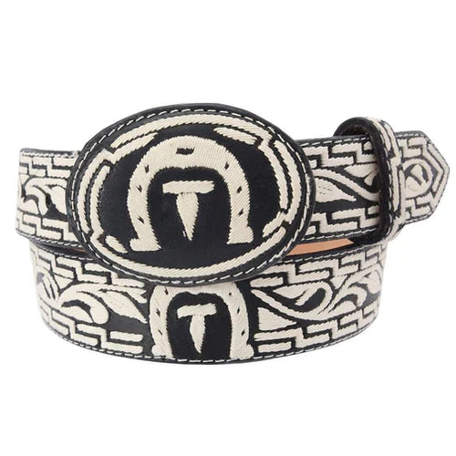 Cinto Vaquero Cuero de Vacuno Bordado