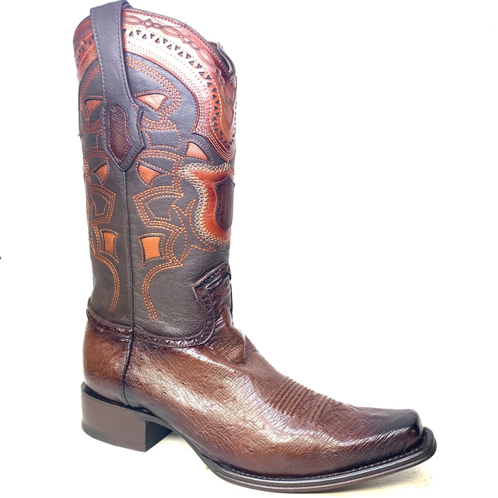 Los Altos Boots Brown Ostrich Quill Cowboy Boots by USA Men's Outlet