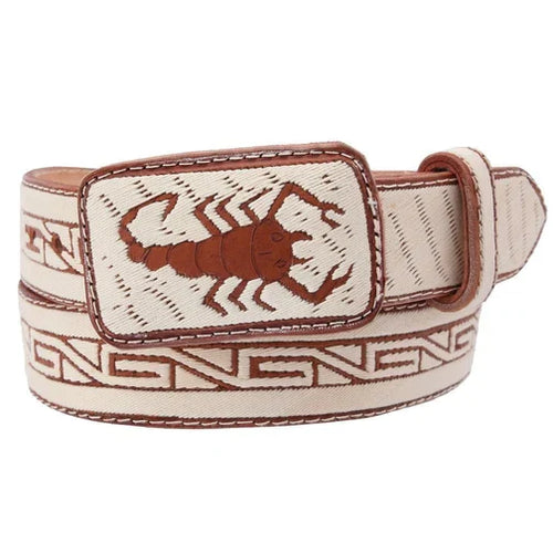 Cinto Vaquero Cuero de Vacuno Bordado