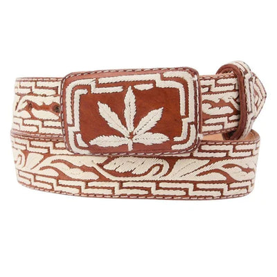 Cinto Vaquero Cuero de Vacuno Bordado