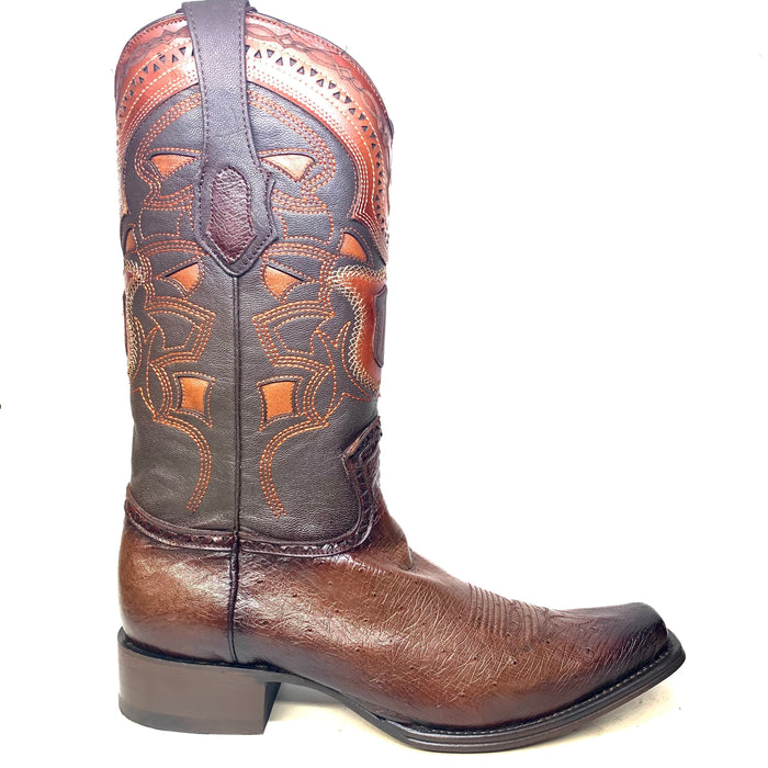 Los Altos Boots Brown Ostrich Quill Cowboy Boots by USA Men's Outlet