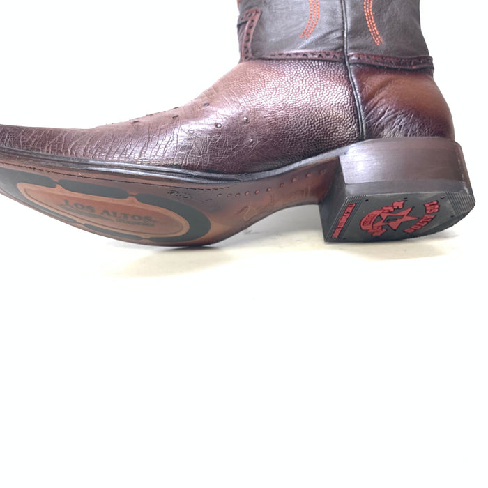 Los Altos Boots Brown Ostrich Quill Cowboy Boots by USA Men's Outlet