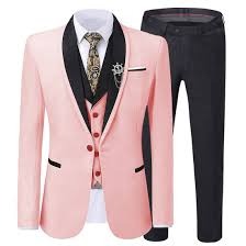 Buy Custom Pink Tuxedo Suit for Wedding -Pink Tuxedos by Renoirin