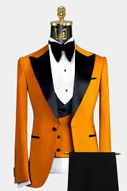 Orange Peak Lapel Tuxedo Suit - 3 Piece | Men's Orange Tuxedo – SuitUSA