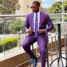 Men 2025 purple suit Men's Purple Tuxedo