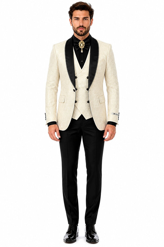 Ivory Tuxedo - Cream Wedding Suit - Off White Groom Suit by PROMTUXEDO