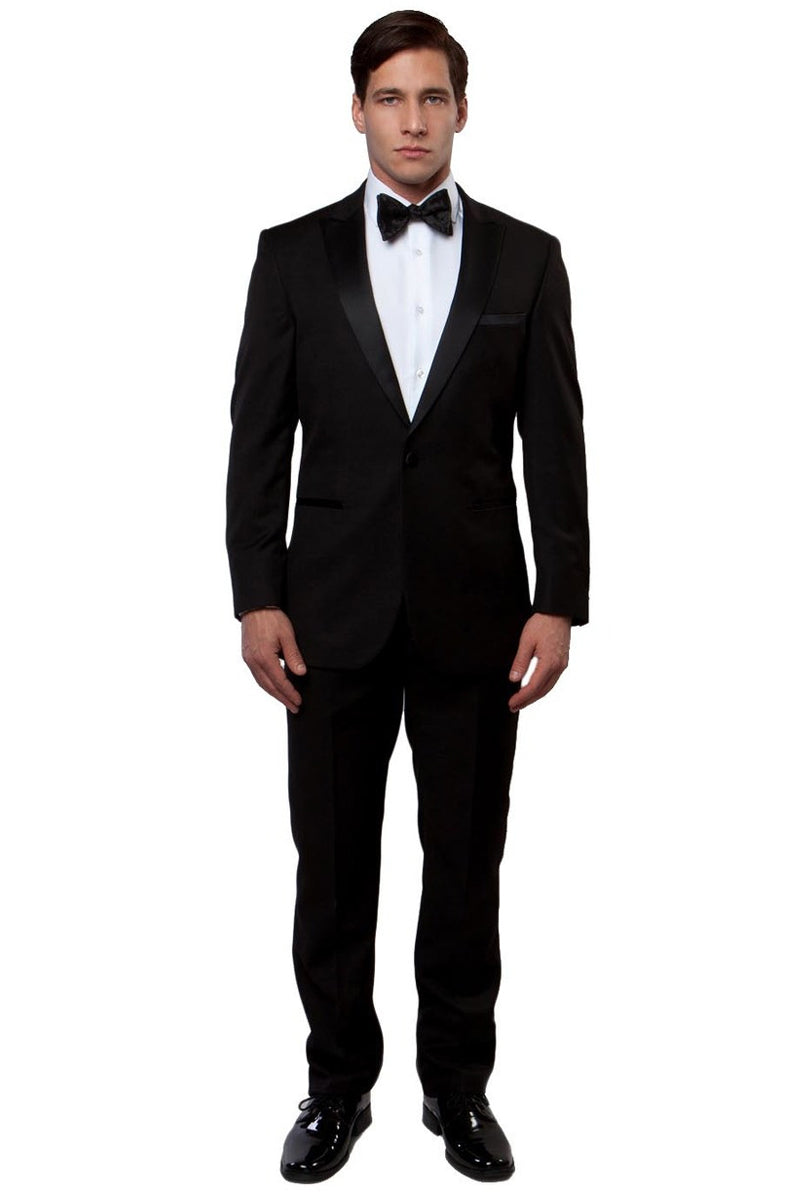 Men's Slim Fit Black Peak Lapel Tuxedo