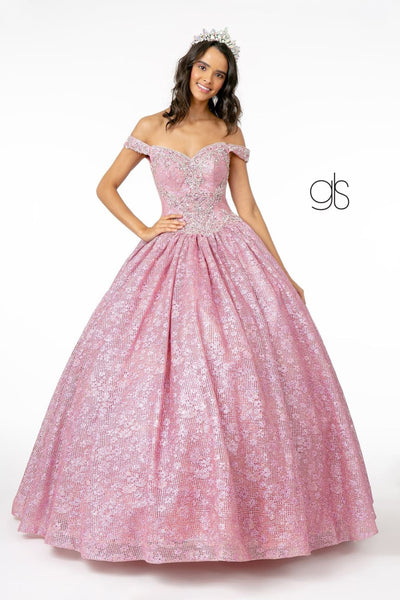 Jeweled Off the Shoulder Ball Gown by Elizabeth KGL1821