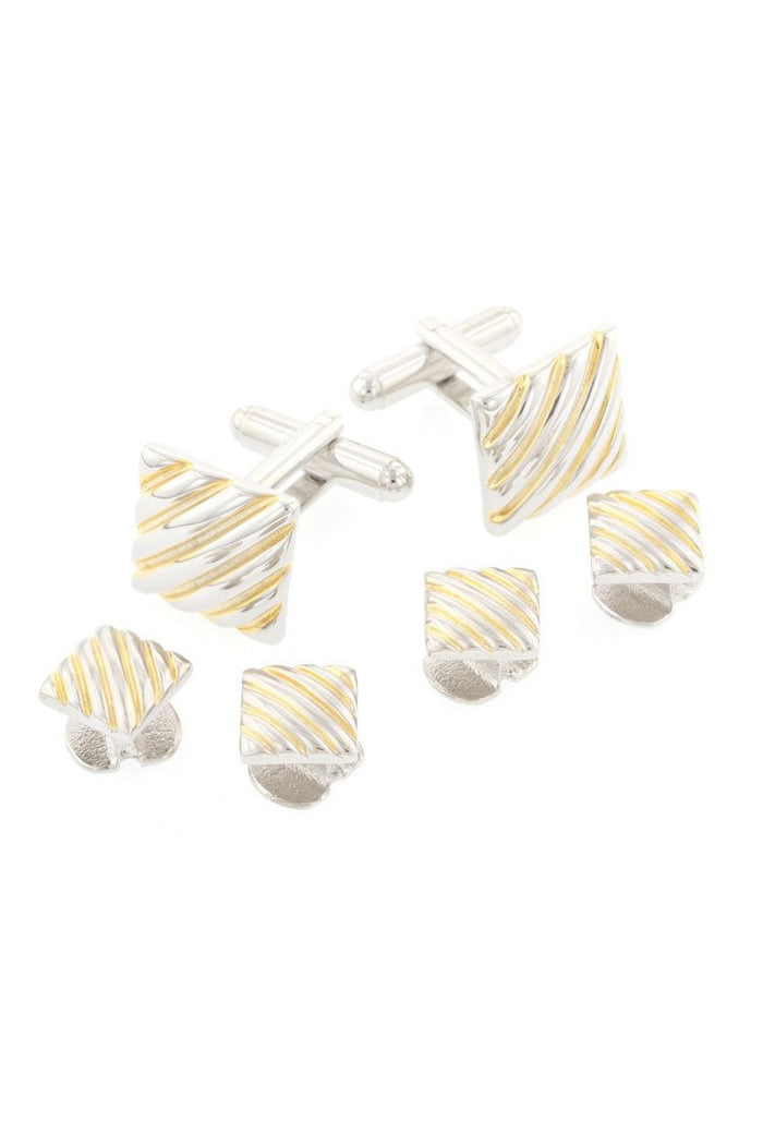 Two Tone Studs and Cufflinks Set by JJ Weston