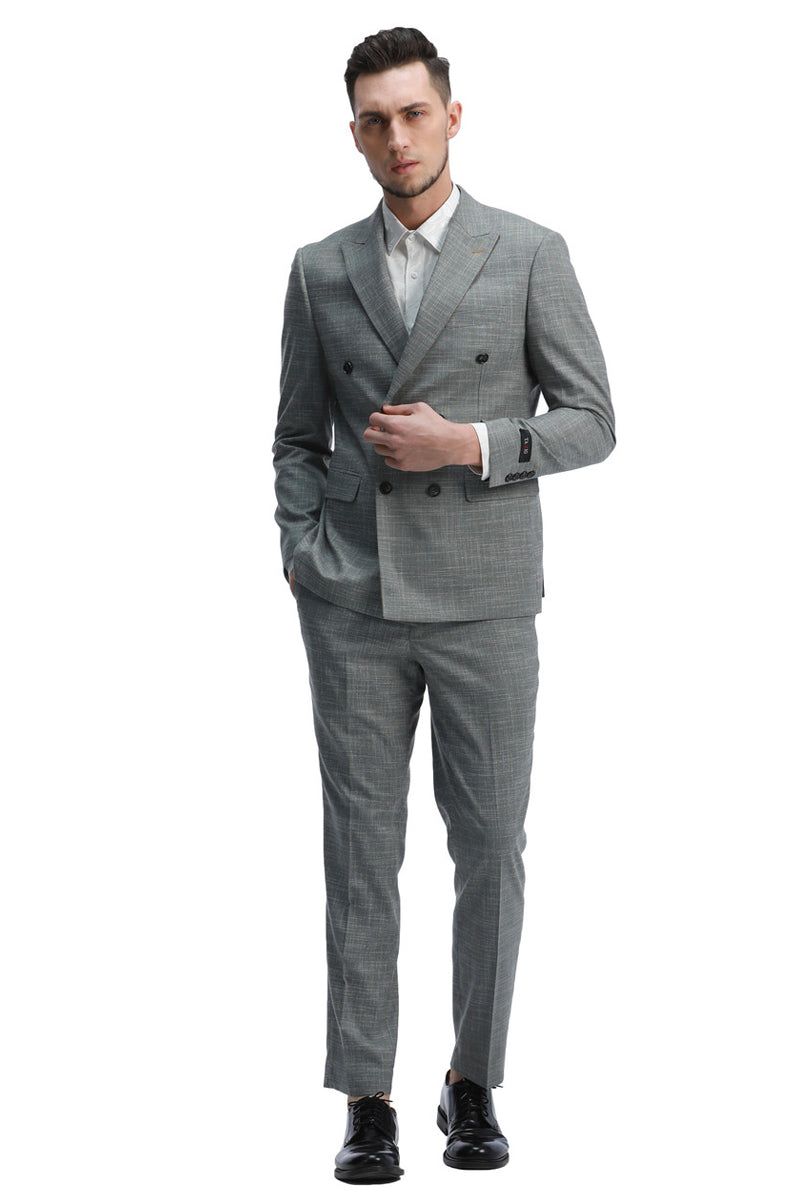 Men's Mint Green Sharkskin Suit by Tazio Suits