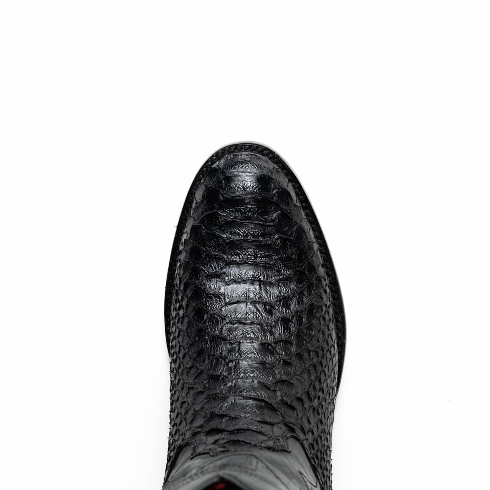 Marco Di Milano Kansas Black Python Round Toe Cowboy Boots