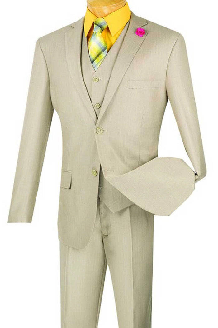 Mens 1 Button Trim Peak Vested Tuxedo Suit in Blue by Vinci