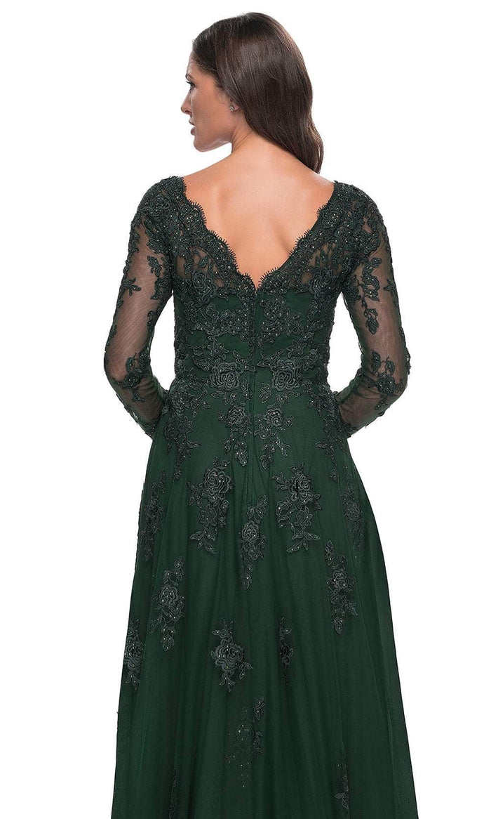La Femme 30795 Long Sleeve Tulle Evening Dress