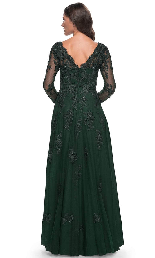 La Femme 30795 Long Sleeve Tulle Evening Dress