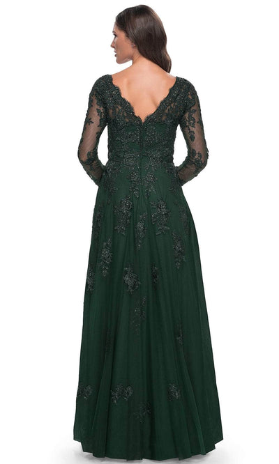 La Femme 30795 Long Sleeve Tulle Evening Dress