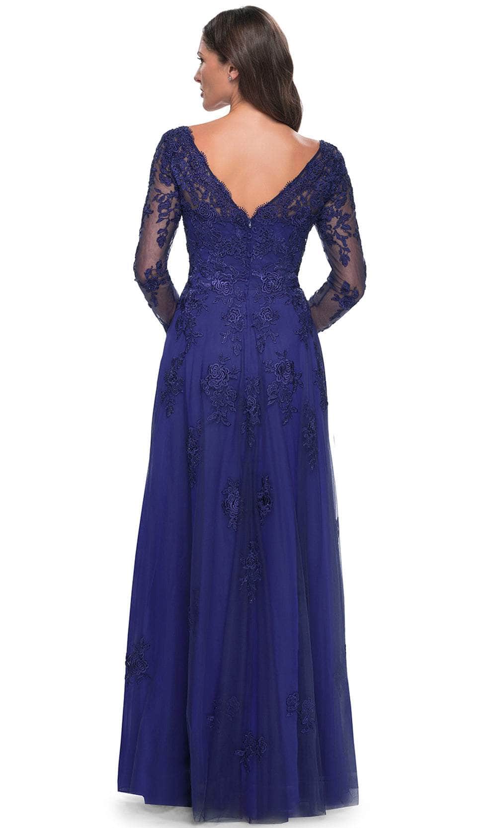 La Femme 30795 Long Sleeve Tulle Evening Dress