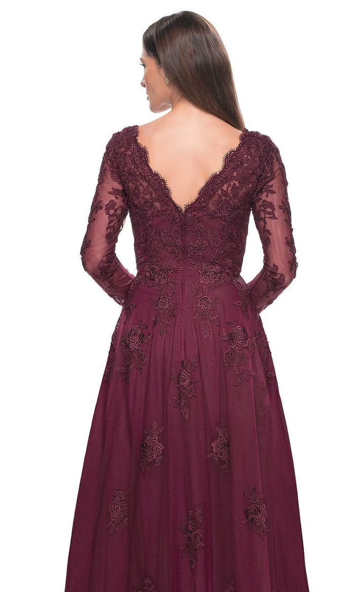 La Femme 30795 Long Sleeve Tulle Evening Dress
