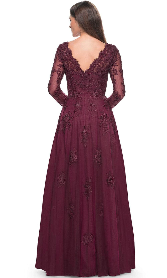 La Femme 30795 Long Sleeve Tulle Evening Dress