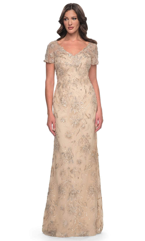 La Femme 30798 Beaded Lace Evening Dress