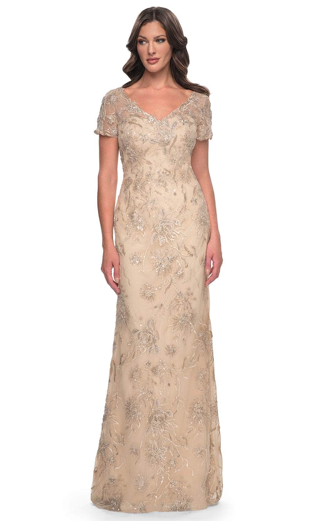 La Femme 30798 Beaded Lace Evening Dress