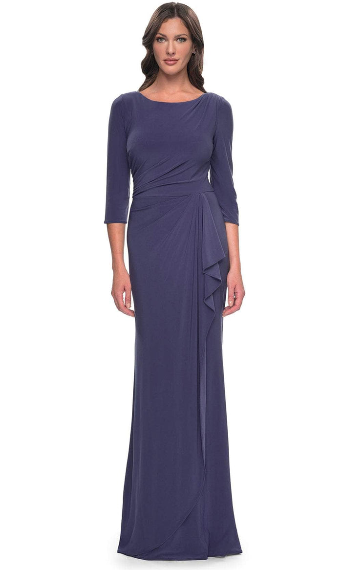 La Femme 30814 Bateau Neck Jersey Evening Dress