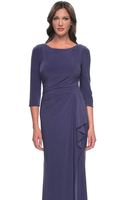 La Femme 30814 Bateau Neck Jersey Evening Dress