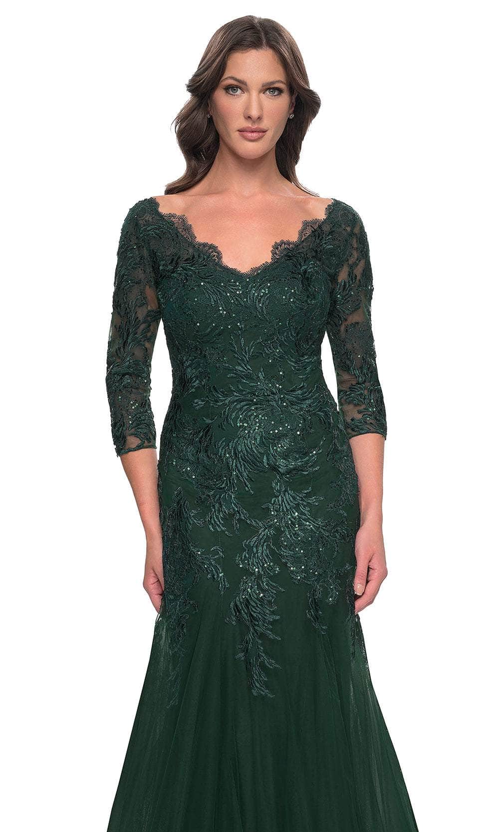 La Femme 30823 Mermaid Tulle Evening Dress
